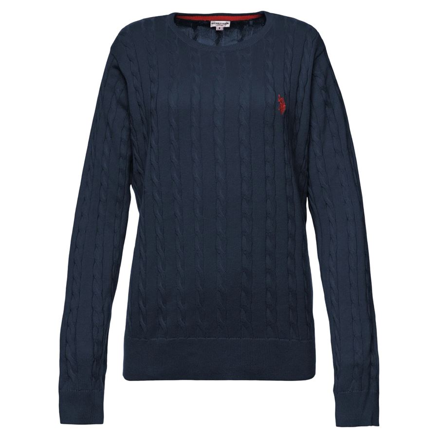 Pola maglia con lavorazione a treccia in cotone U.S. Polo Assn | US43373005177